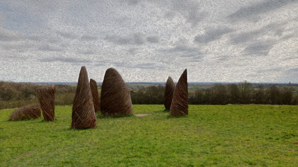 Land-art installatie "Les ancêtres" (Heuvelland, België)